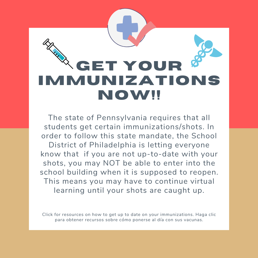 Get Your Immunizations NOW!! click for resources