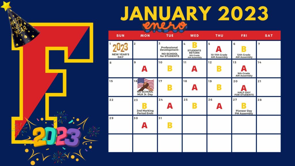 JANUARY 2023 CALENDAR